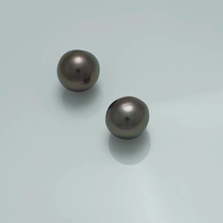9.8 x 9.6 x 9.2 mm and 19.7 x 9.5 x 9.4 mm Fijian Drop Pearl Pair