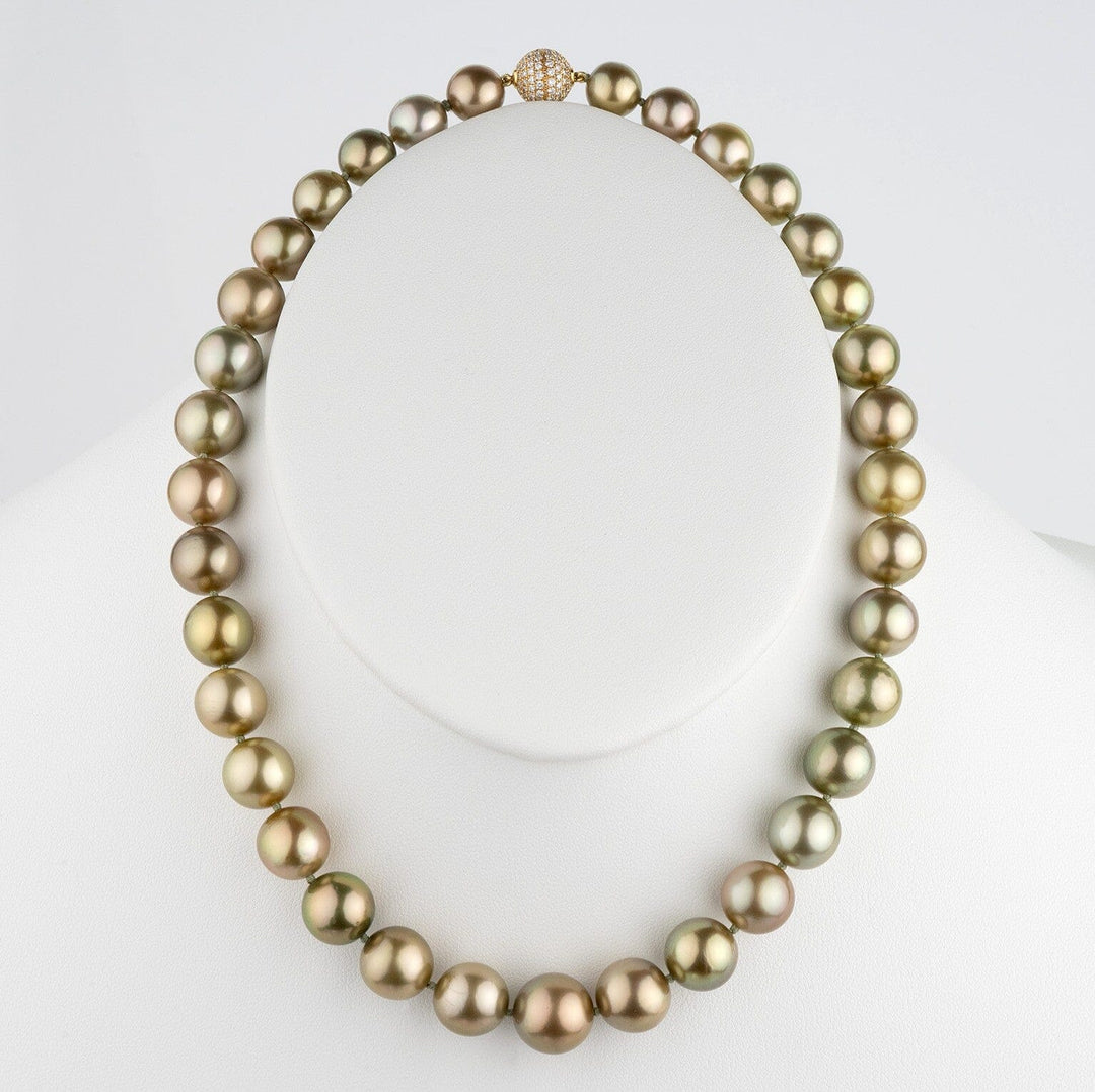 Pearl necklace on a white background