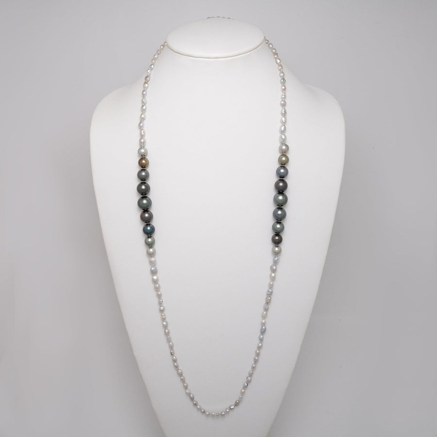 J. Hunter Keshi and Round Fijian Pearl Convertible Necklace