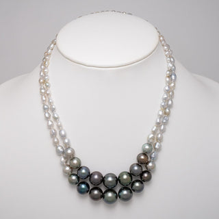 J. Hunter Keshi and Round Fijian Pearl Convertible Necklace