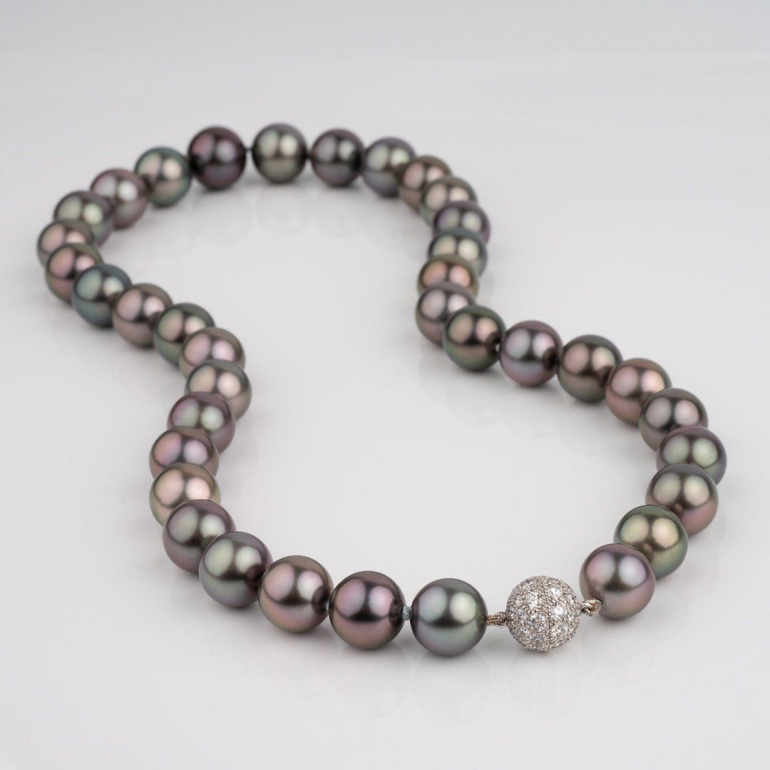 11.0-13.3 mm Round Tahitian Pearl Necklace