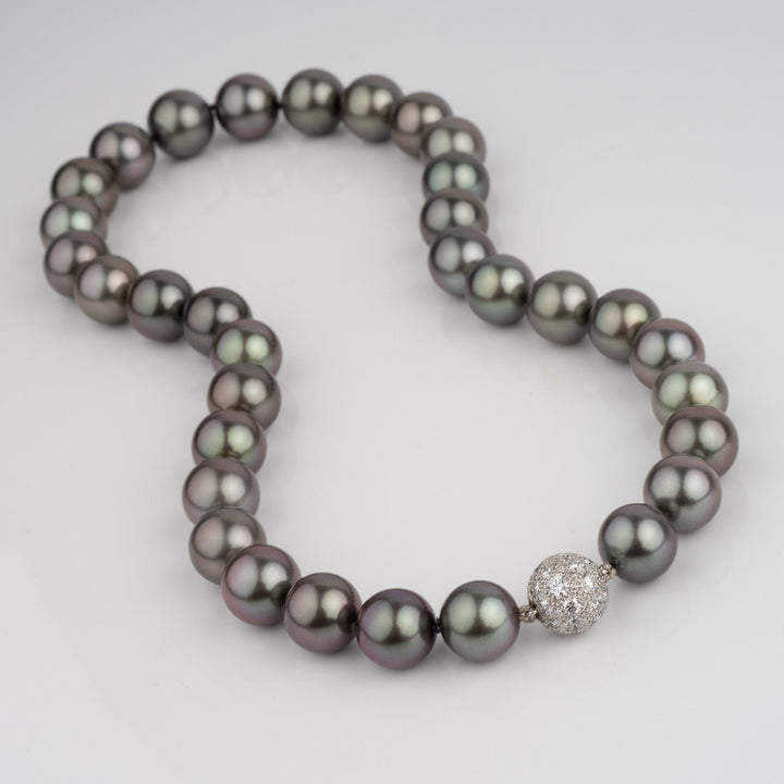 12.0-14.5mm Round Tahitian Pearl Necklace