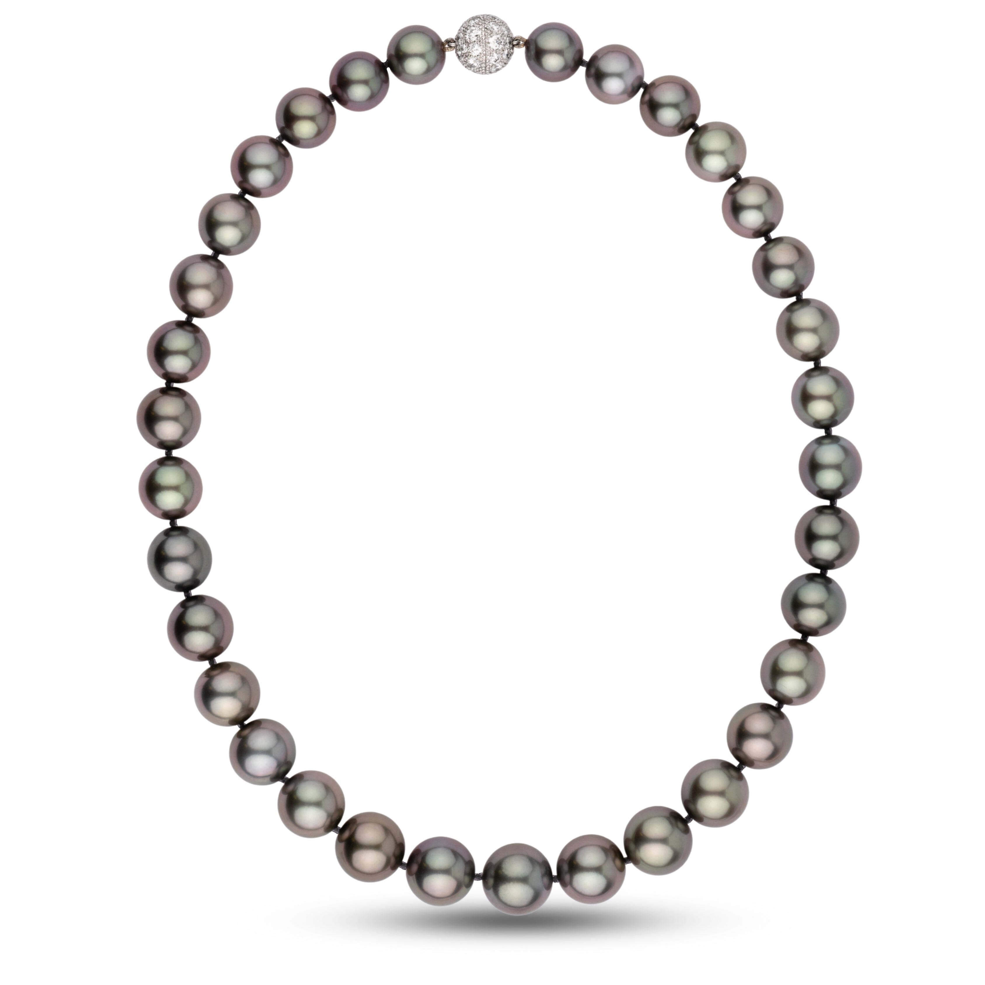 Tahitian Aubergine Pearl Necklace 12.0–14.5 mm | Pearl Paradise