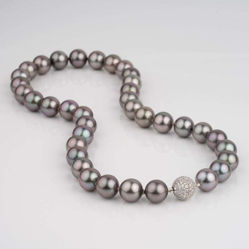 Tahitian Pearl Necklace 10.0–12.0 mm Cherry Aubergine | Pearl Paradise
