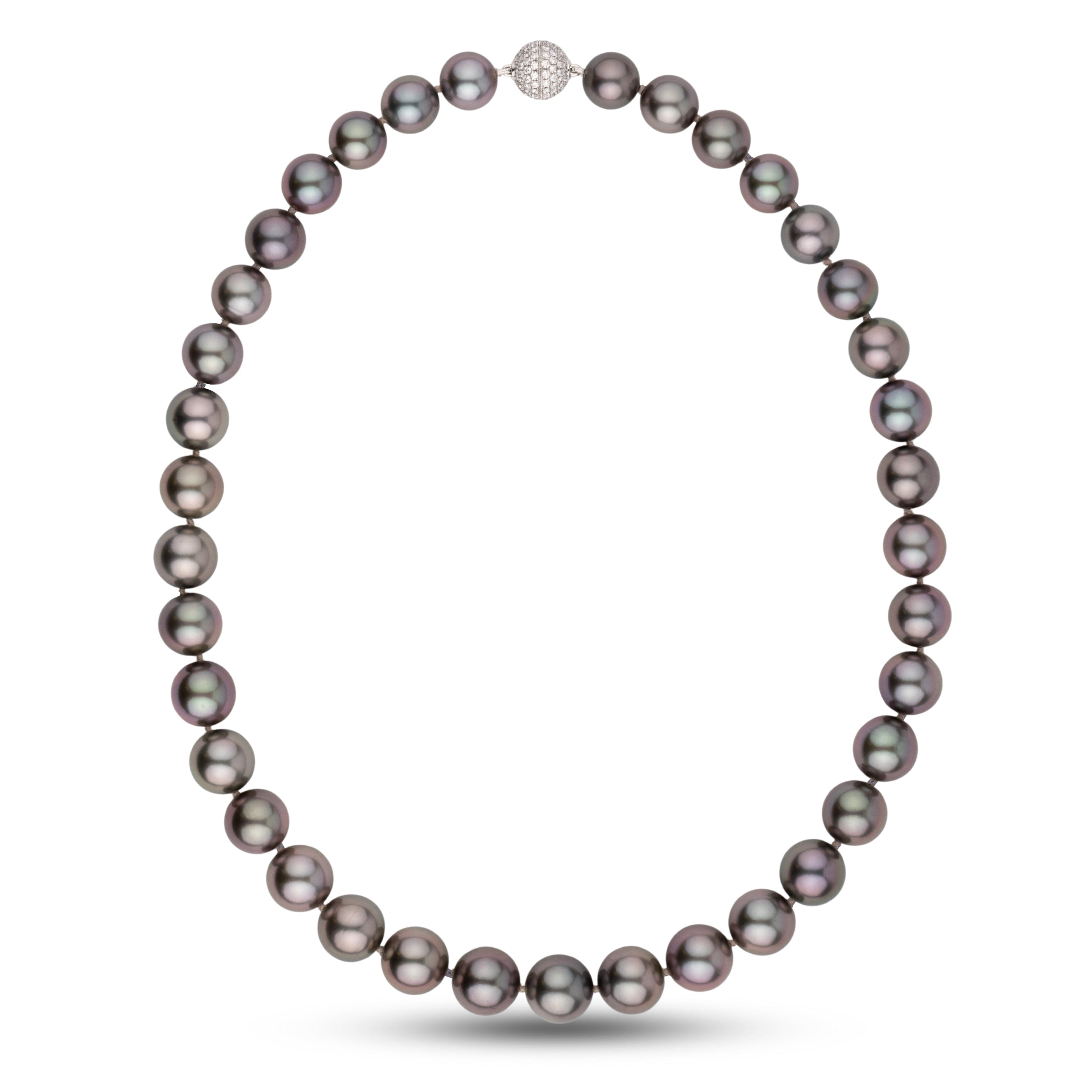 Tahitian Pearl Necklace 10.0–12.0 mm Cherry Aubergine | Pearl Paradise