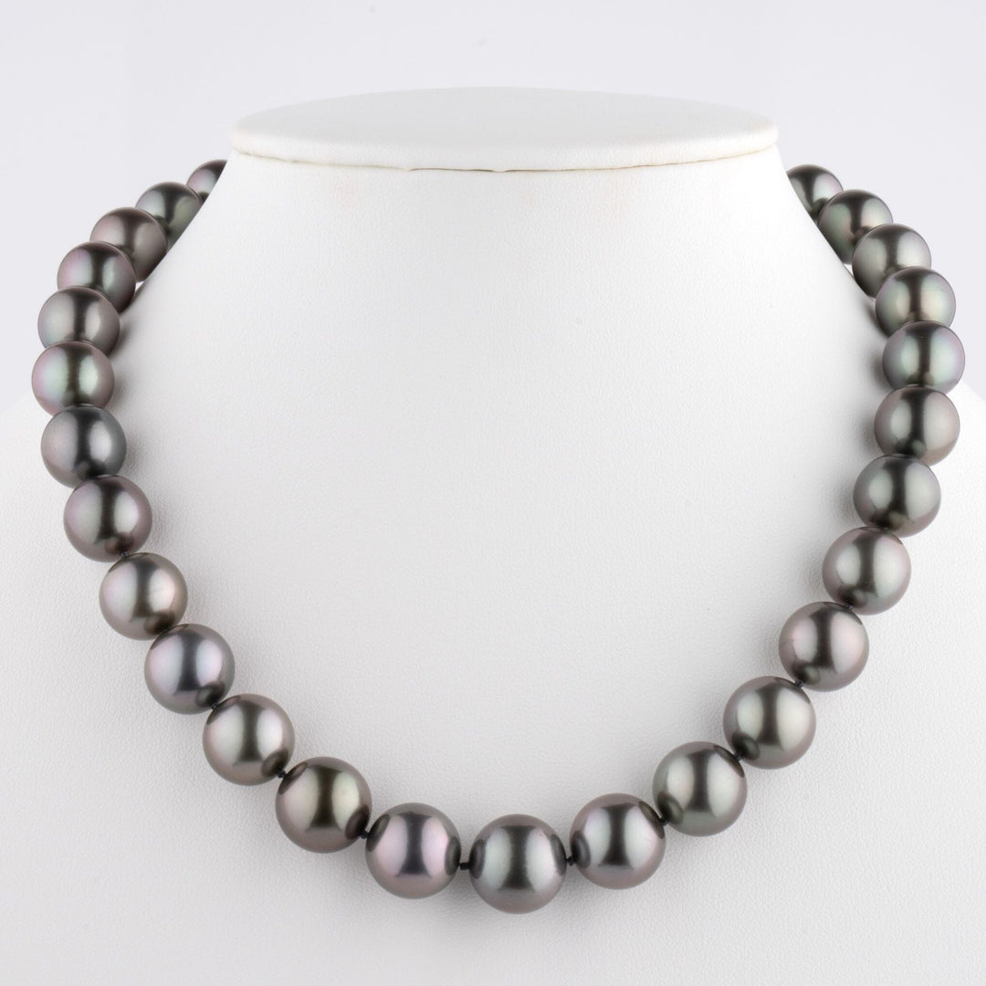 Tahitian Aubergine Pearl Necklace 12.0–14.5 mm | Pearl Paradise