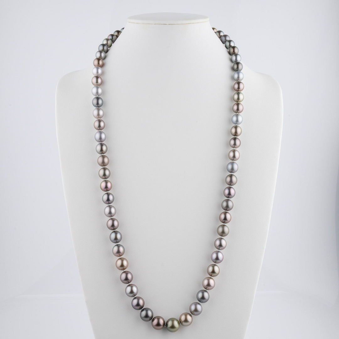 10.3–13.3 mm Round Multicolor Tahitian Pearl Necklace