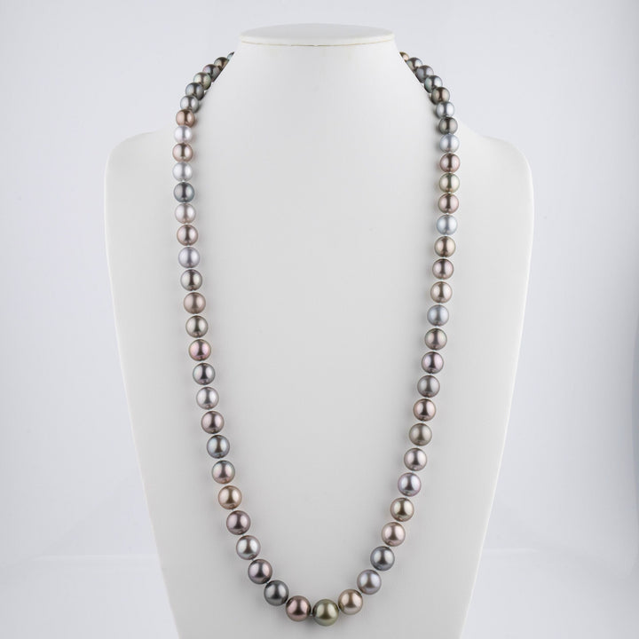 10.3–13.3 mm Round Multicolor Tahitian Pearl Necklace
