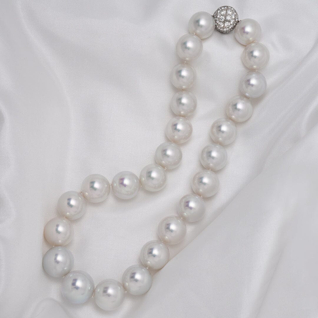 Museum-quality 16–18.8 mm White South Sea pearl necklace