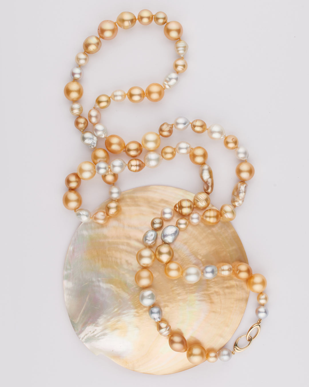 mixed golden south sea baroque pearl strand