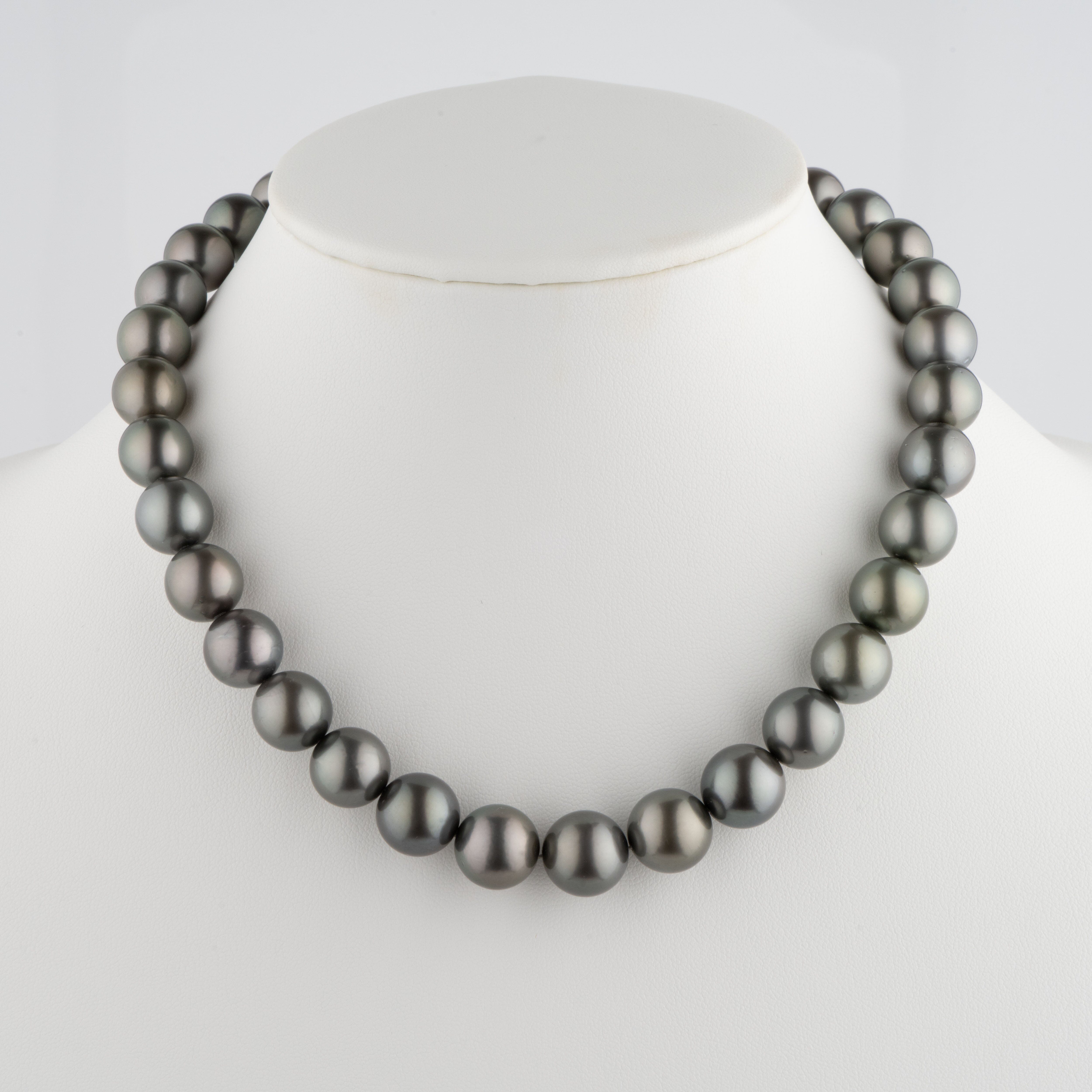 12.0-13.8 mm AA+/AAA Tahitian Round Pearl Necklace – Pearl Paradise