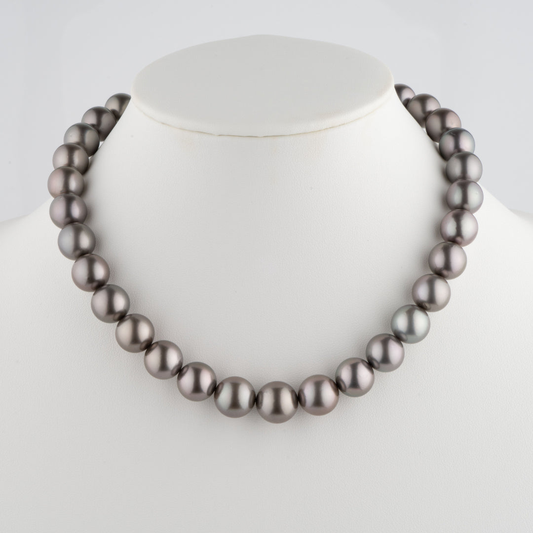 12.1-13.9 mm AA+/AAA Tahitian Round Pearl Necklace