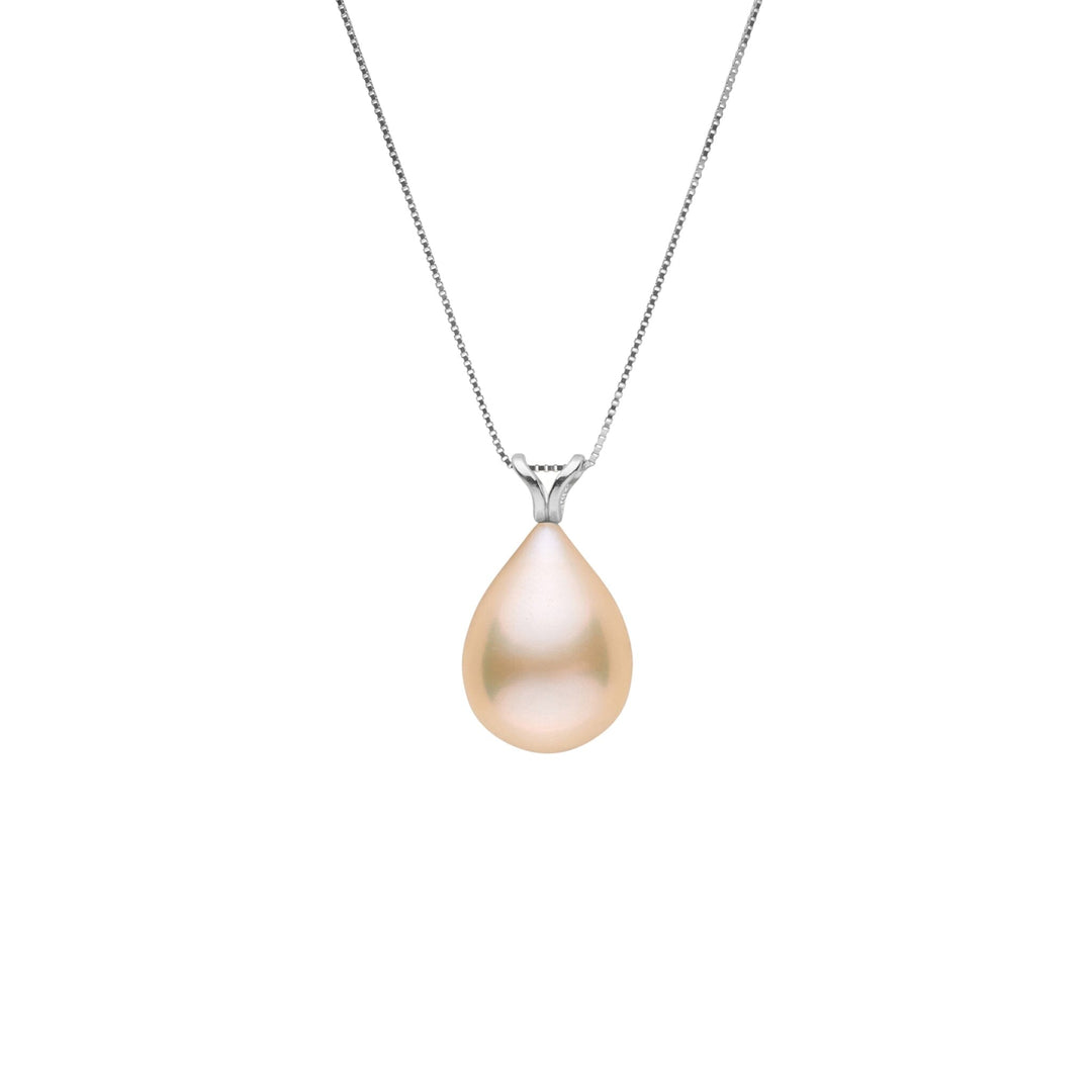 10.0-11.0 mm AAA Pink to Peach Freshwater Drop Pearl Unity Pendant