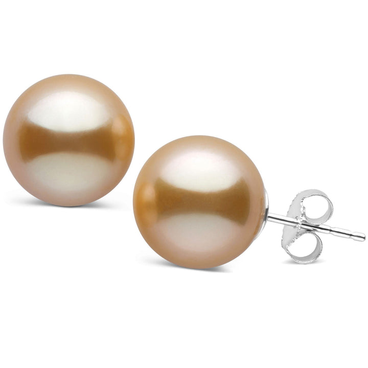 11.0-12.0 mm AAA Golden South Sea Pearl Stud Earrings