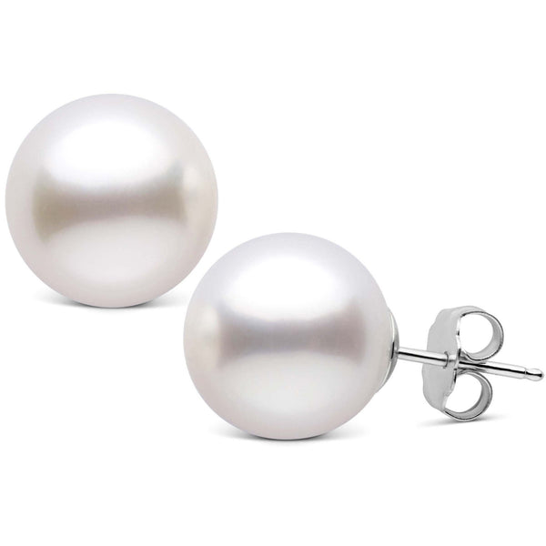 11.0-12.0 mm AAA White South Sea Pearl Stud Earrings wg