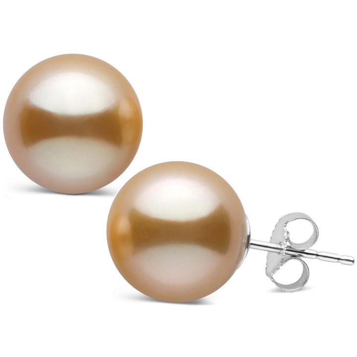 12.0-13.0 mm AAA Golden South Sea Pearl Stud Earrings