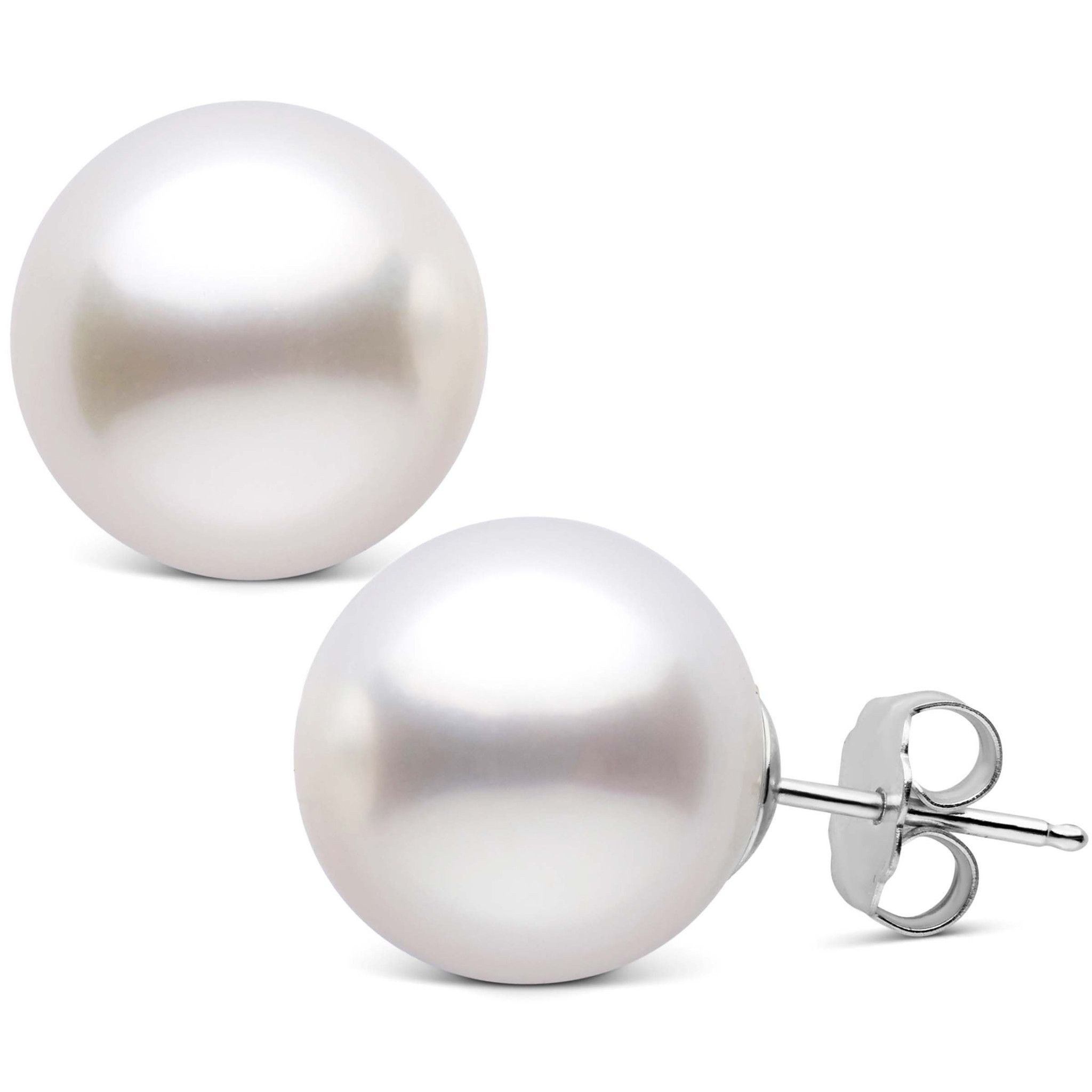 13.0-14.0 mm AAA White South Sea Pearl Stud Earrings