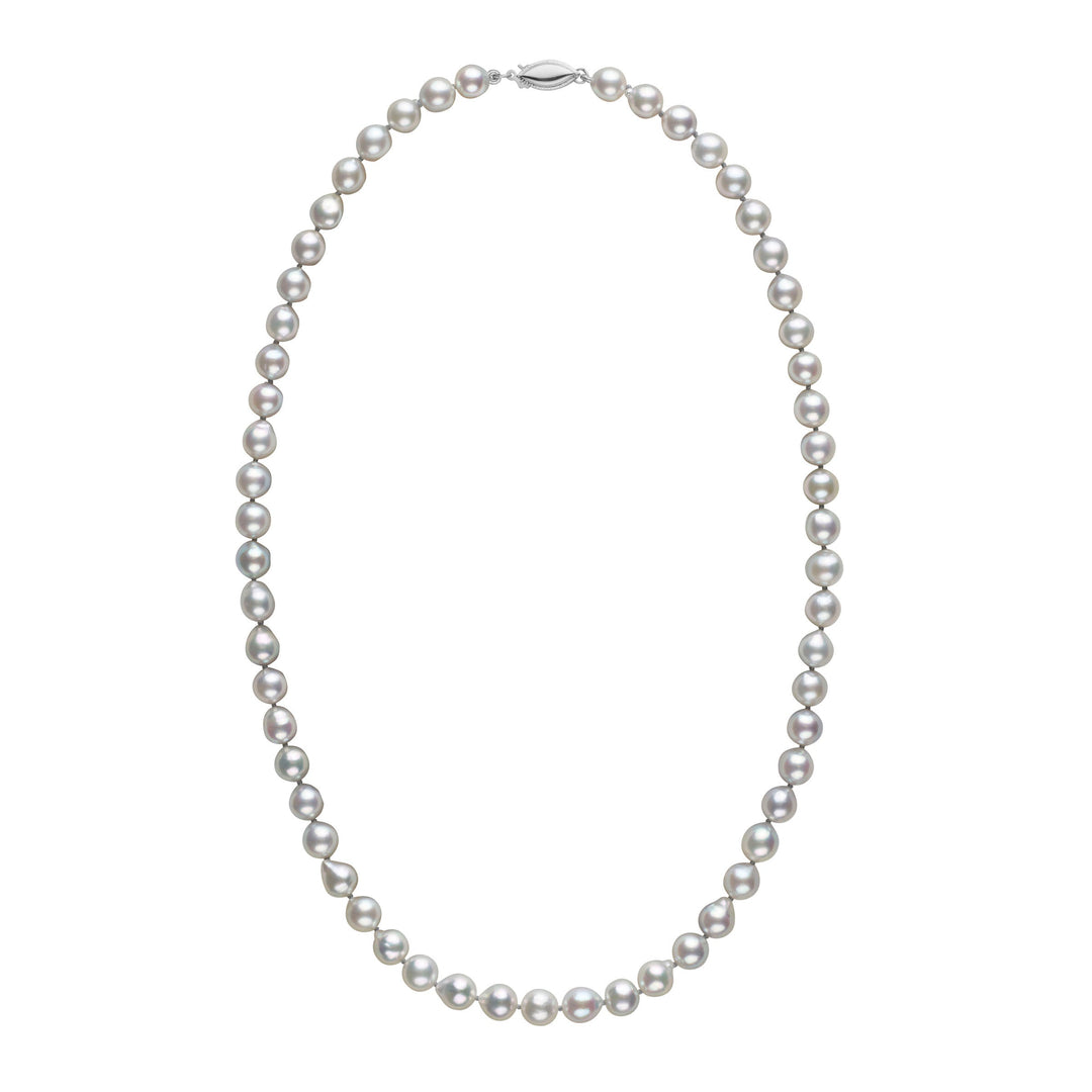 6.5-7.0 mm 18 Inch Baroque Silver Akoya Pearl Necklace