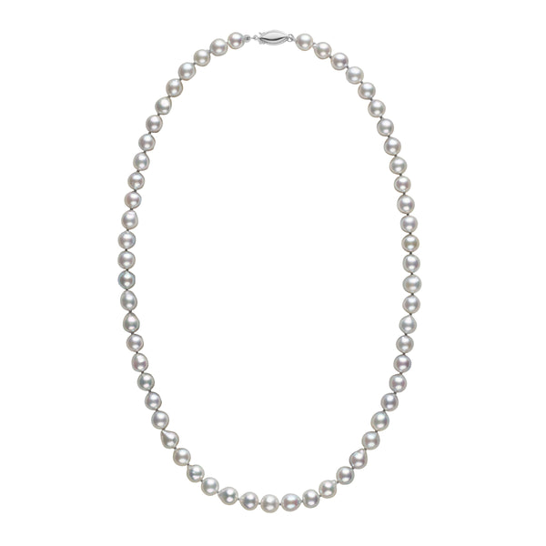6.5-7.0 mm 18 Inch Baroque Silver Akoya Pearl Necklace