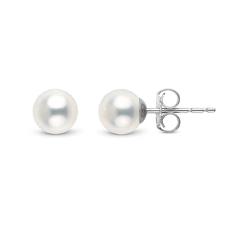 5.5-6.0 mm White Freshadama Freshwater Pearl Stud Earrings white gold