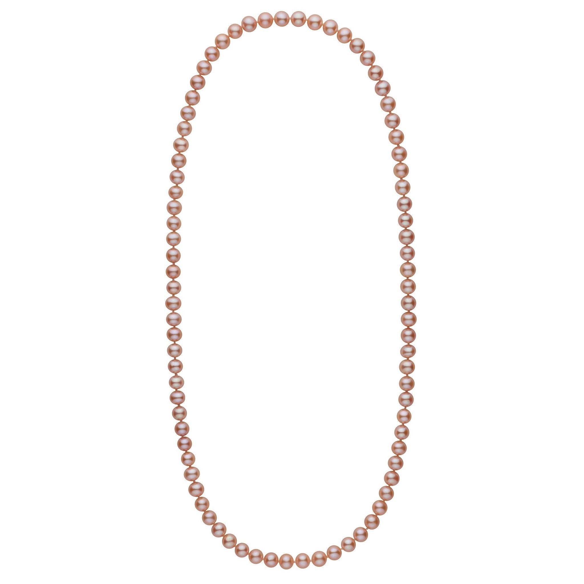 26-inch 7.5-8.0 mm AA+ Pink to Peach Freshwater Pearl Necklace