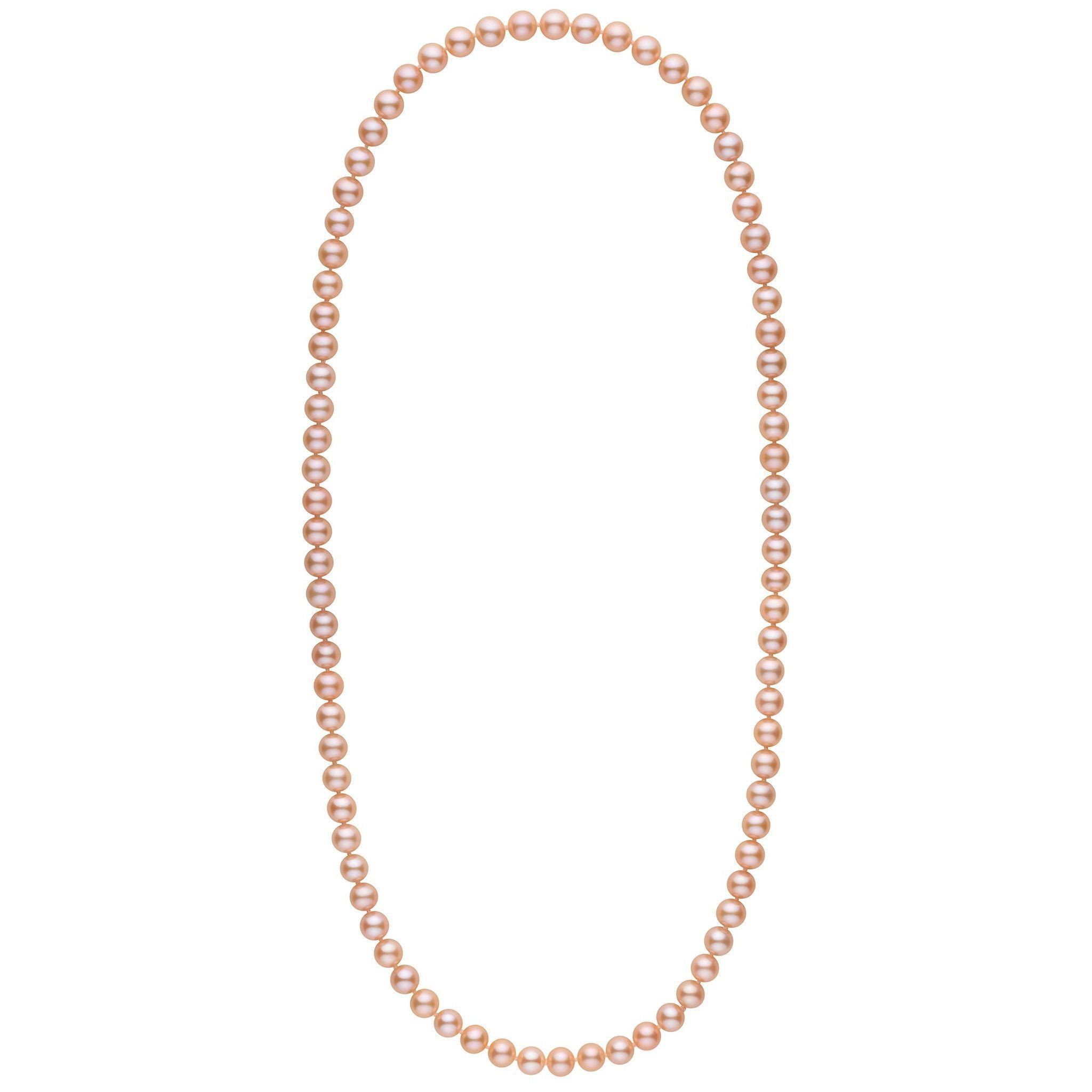 26-inch 7.5-8.0 mm AAA Pink to Peach Freshwater Pearl Necklace