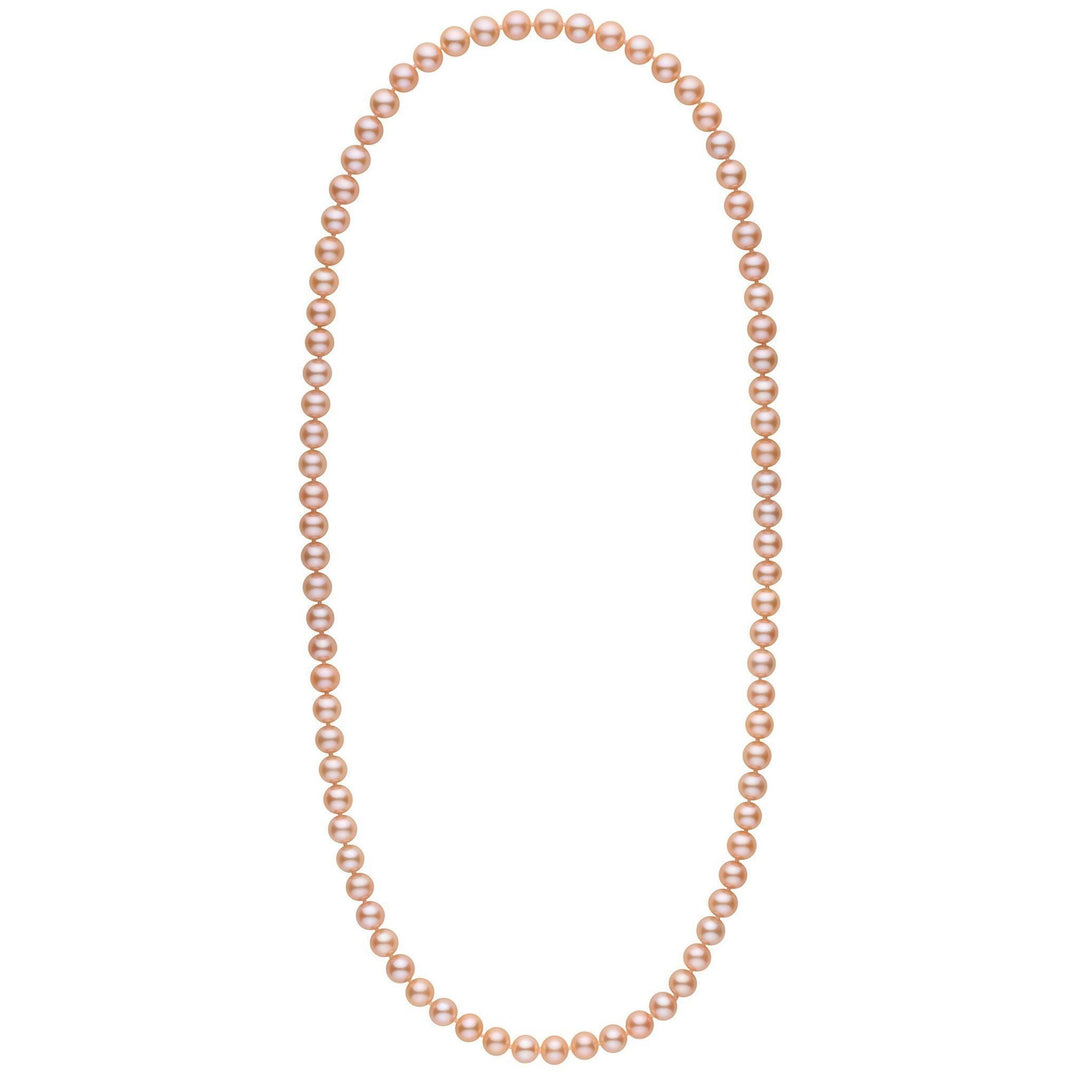 26-inch 7.5-8.0 mm AAA Pink to Peach Freshwater Pearl Necklace