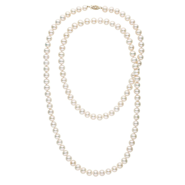 35-inch 7.5-8.0 mm AA+ White Freshwater Pearl Necklace