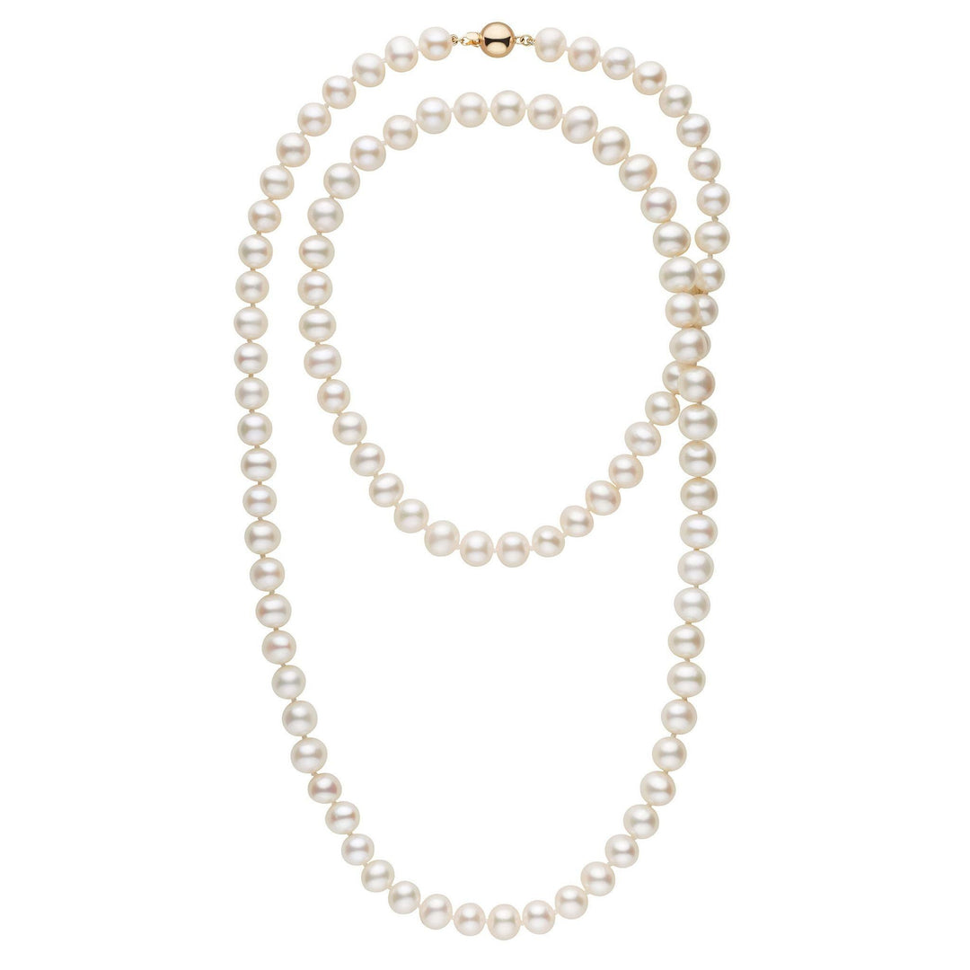 35-inch 8.5-9.0 mm AA+ White Freshwater Pearl Necklace