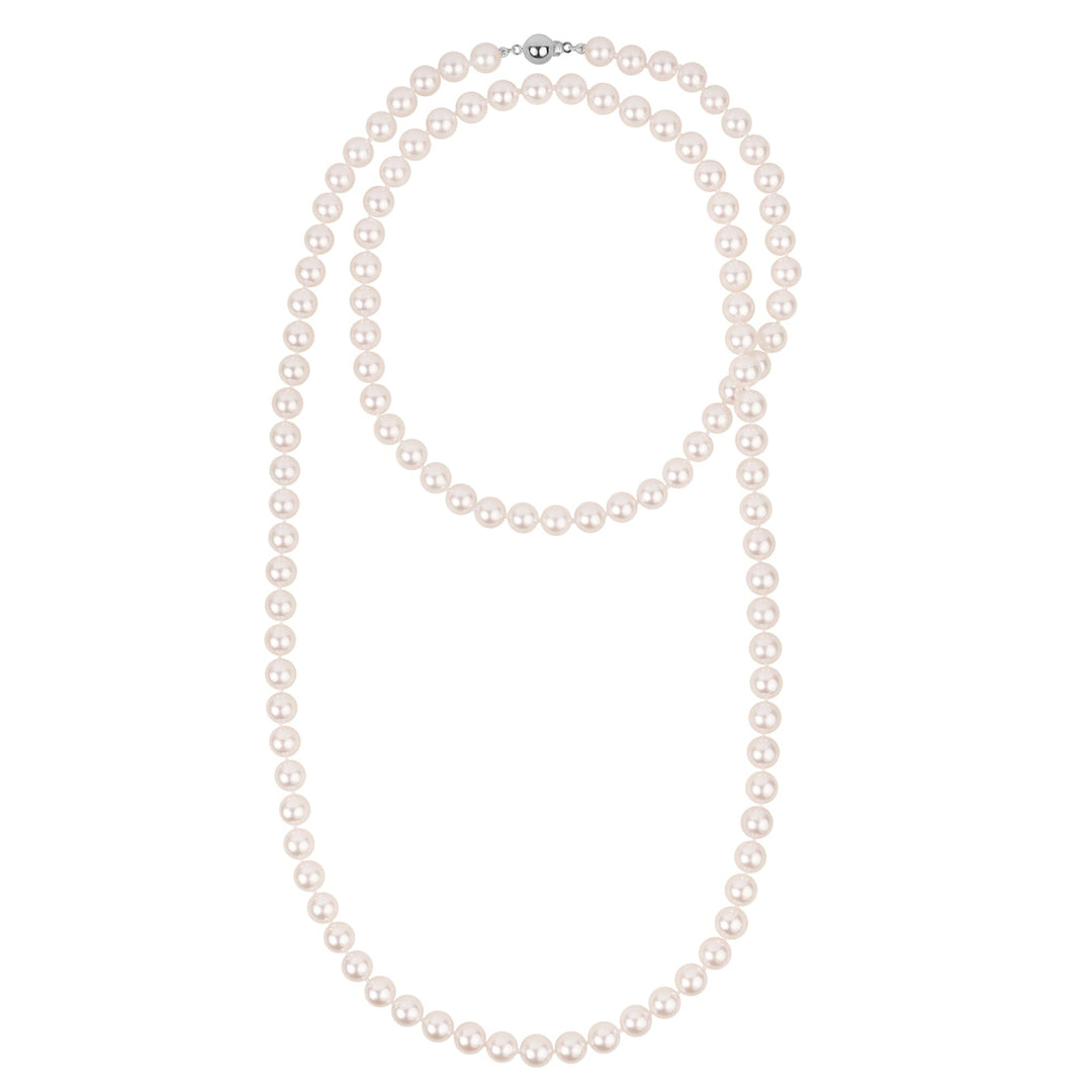 7.0-7.5 mm 35 Inch White Akoya AAA Pearl Necklace