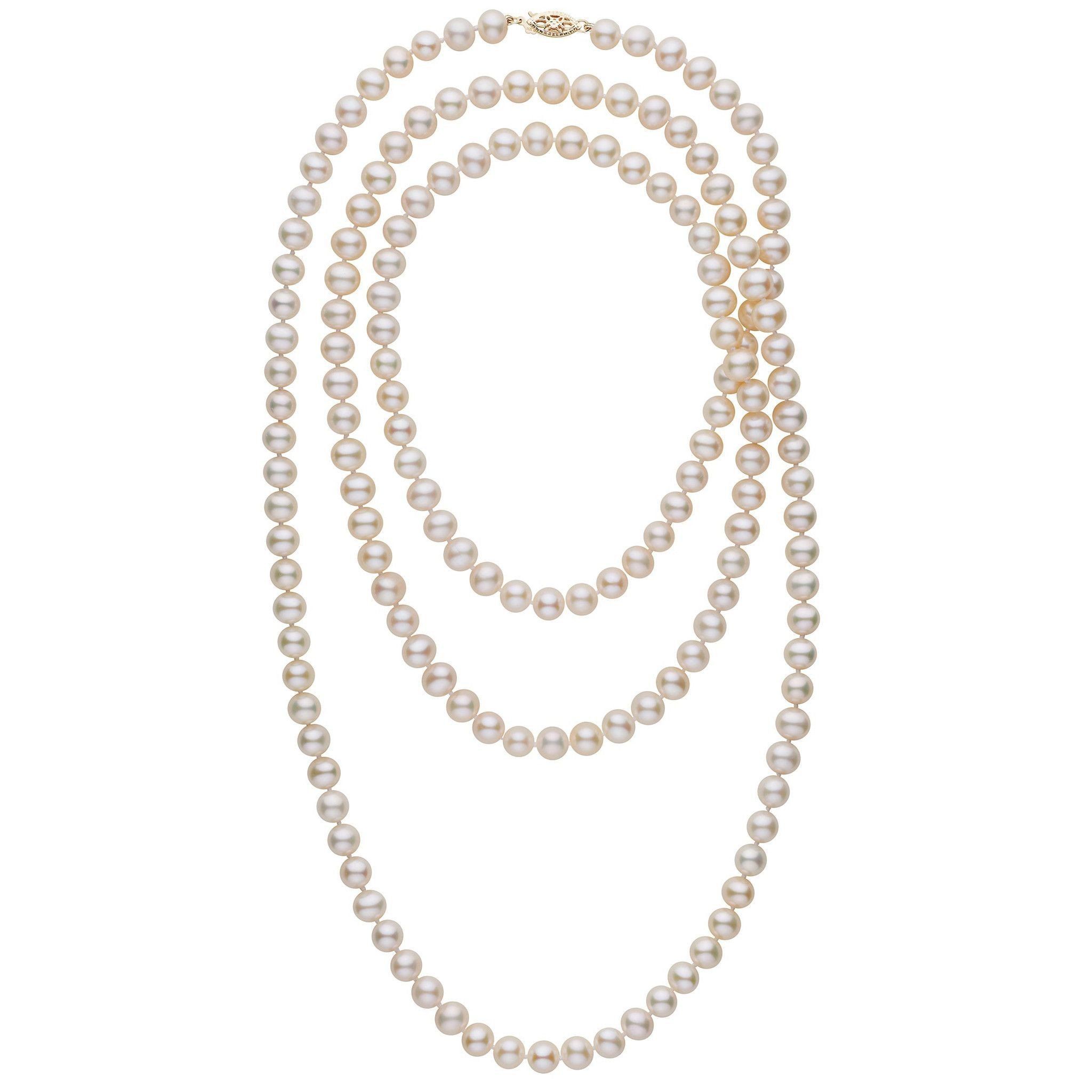 52-inch 7.5-8.0 mm AA+ White Freshwater Pearl Necklace