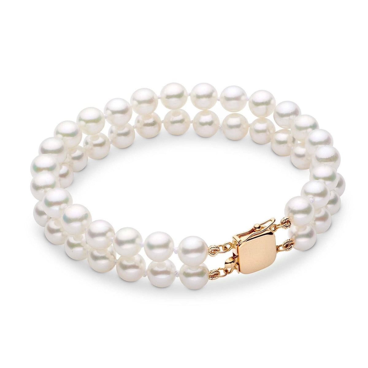 6.0-6.5 mm Double Strand AA+ White Akoya Pearl Bracelet