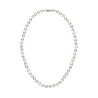 Products 6.5-7.0 mm AA+ White Akoya Pearl Necklace White Gold