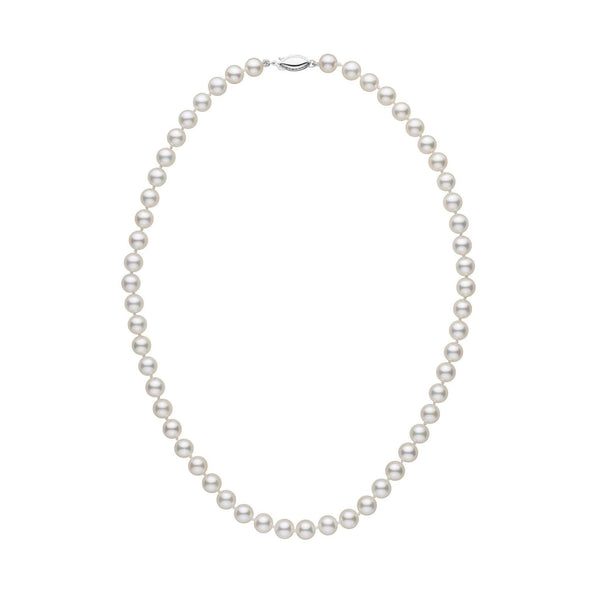 Products 6.5-7.0 mm AA+ White Akoya Pearl Necklace White Gold
