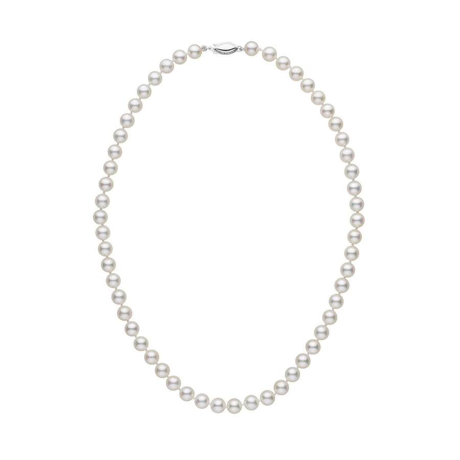 Products 6.5-7.0 mm AA+ White Akoya Pearl Necklace White Gold