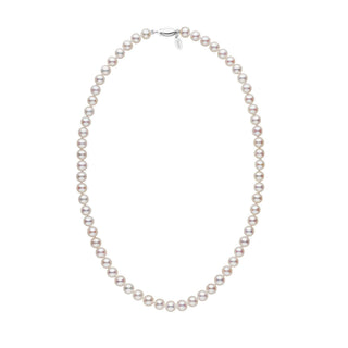 6.0-7.0 mm White Freshadama Freshwater Pearl Necklace featuring lustrous round white freshwater pearls strung together with a secure clasp, perfect for elegant occasions.