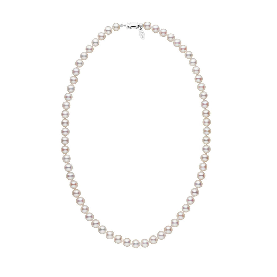 6.0-7.0 mm White Freshadama Freshwater Pearl Necklace featuring lustrous round white freshwater pearls strung together with a secure clasp, perfect for elegant occasions.