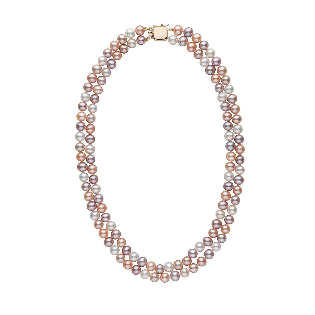 6.5-7.0 mm Double Strand AA+ Multicolor Freshwater Pearl Necklace