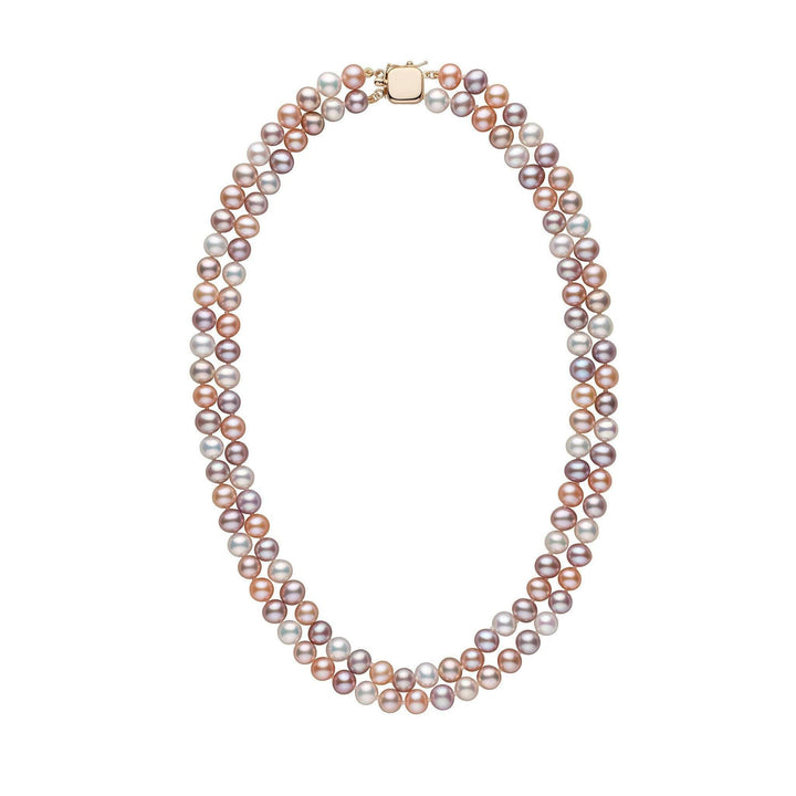 6.5-7.0 mm Double Strand AA+ Multicolor Freshwater Pearl Necklace
