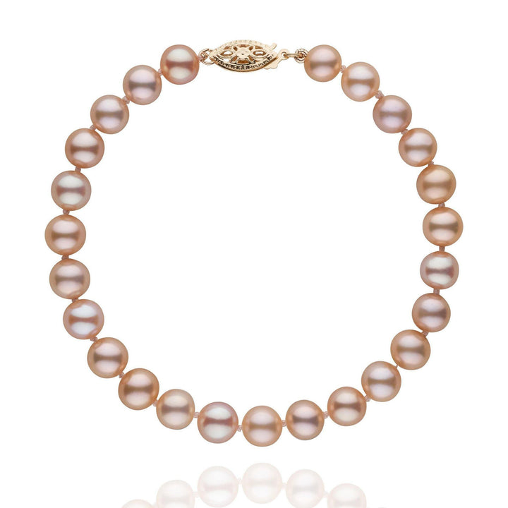 6.5-7.0 mm AAA Pink to Peach Freshwater Pearl Bracelet