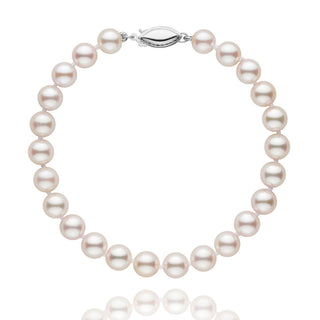 6.5-7.0 mm White Akoya AAA Pearl Bracelet White Gold