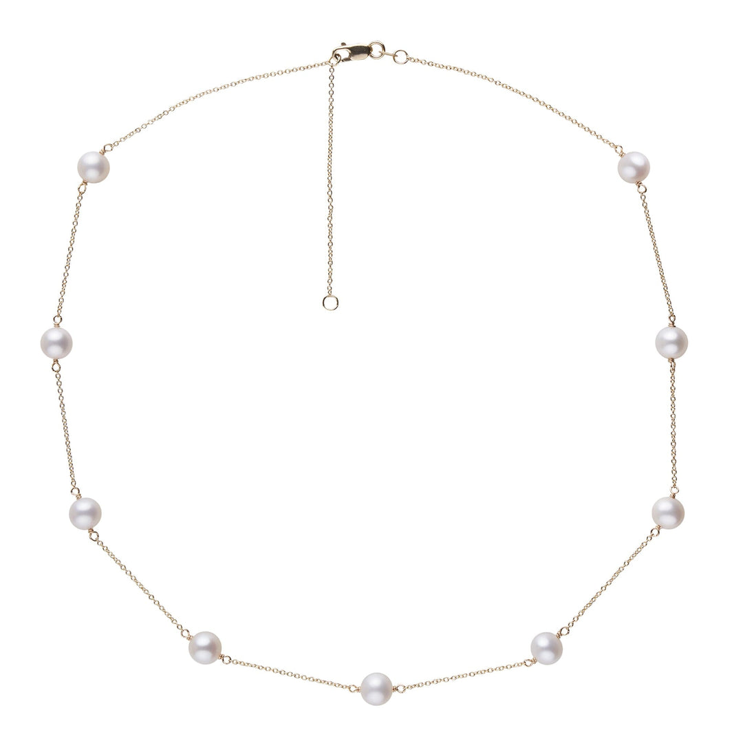 6.5-7.0 mm White Freshadama Pearl Tin Cup Necklace