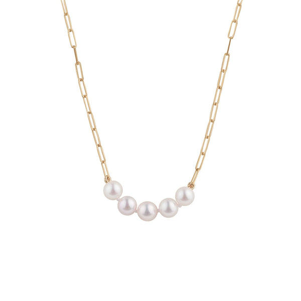 6.0-6.5 mm Cinque Akoya Pearl Paperclip Necklace