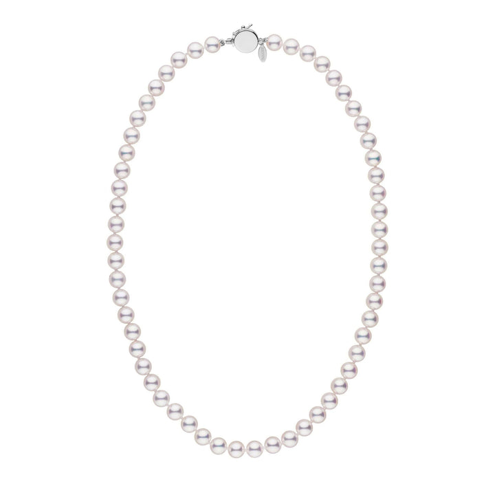 Personalized 18 Inch 7.0-7.5 mm Hanadama Akoya Pearl Circle Clasp Necklace