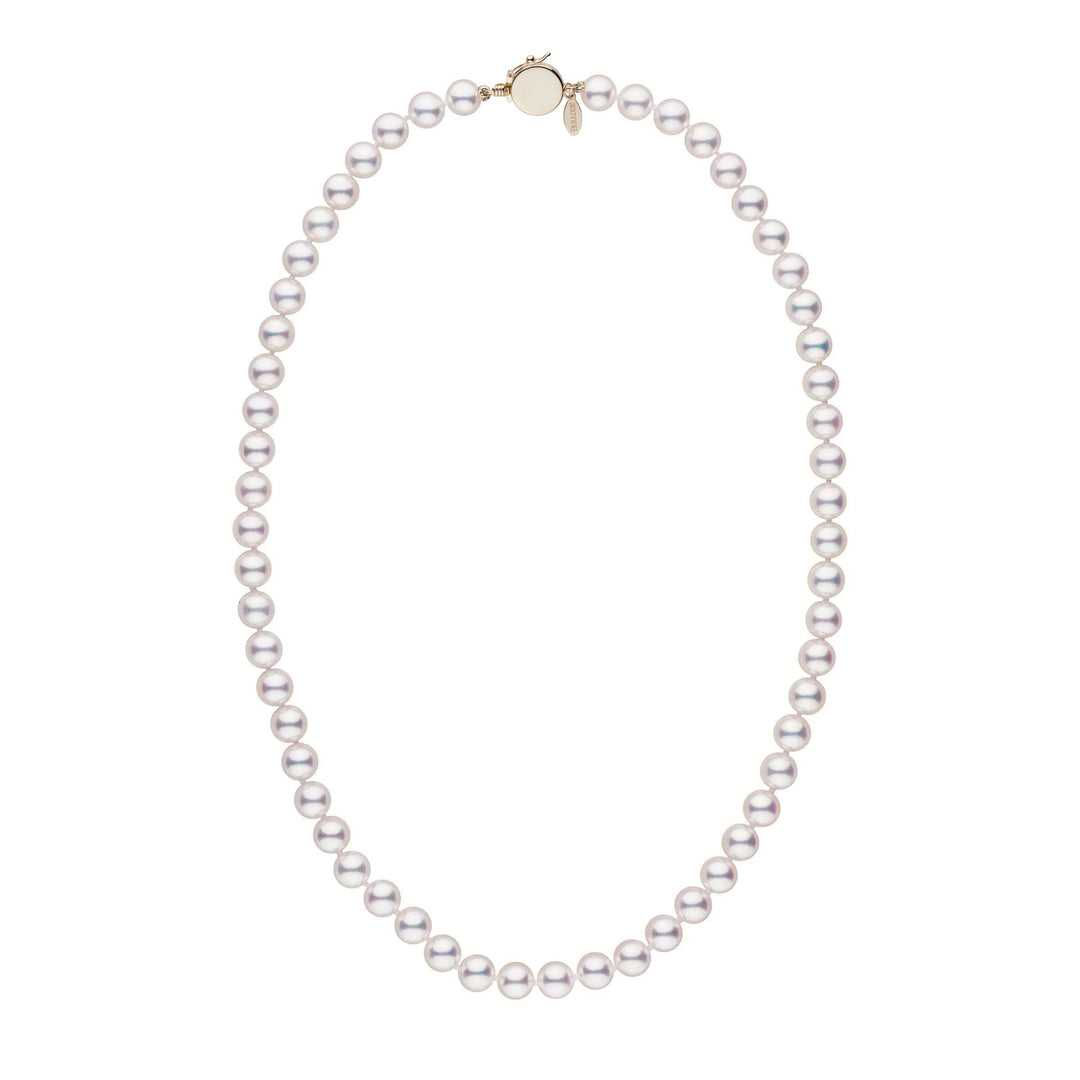 Personalized 18 Inch 7.0-7.5 mm Hanadama Akoya Pearl Circle Clasp Necklace
