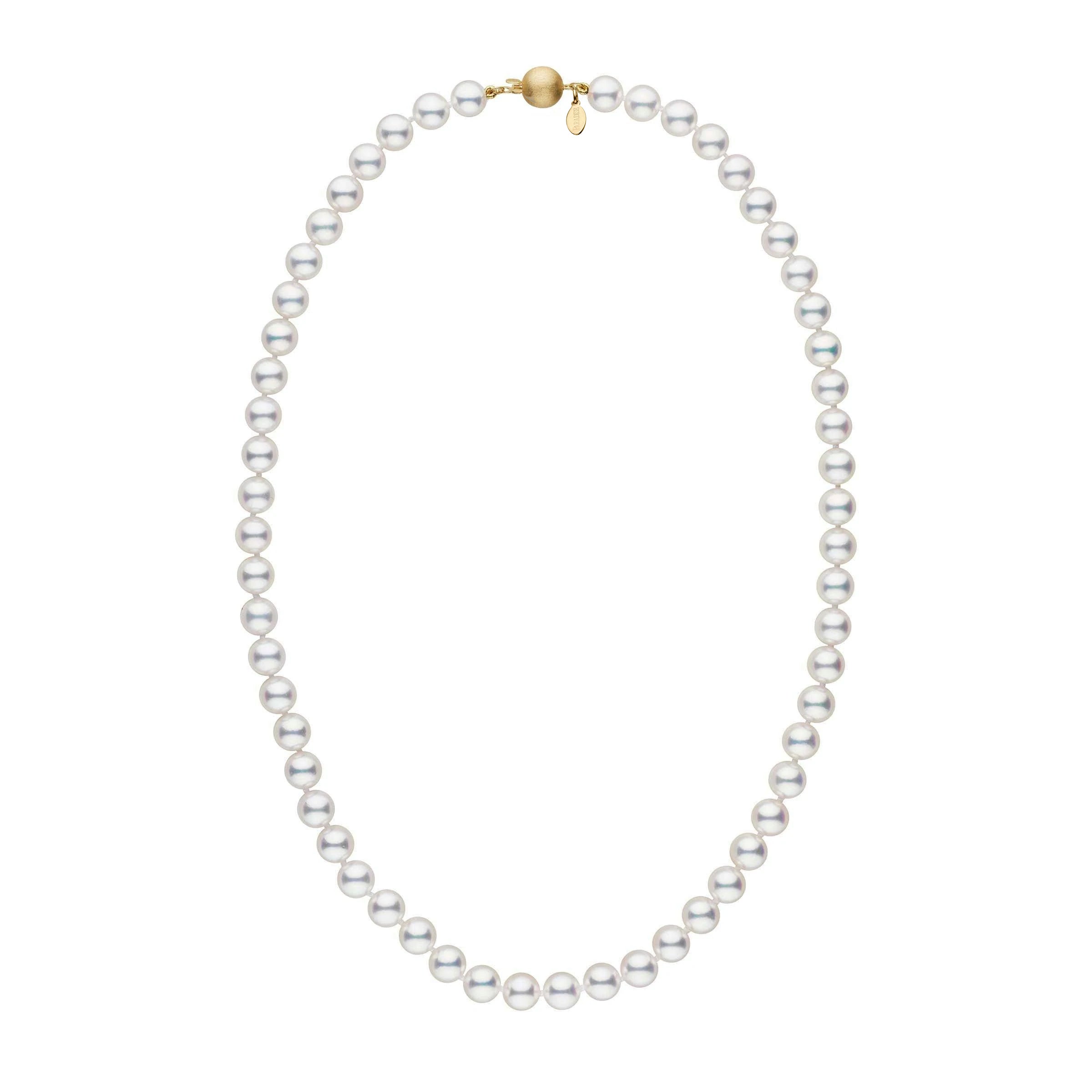 7.0-7.5 mm Natural White Hanadama Akoya Pearl Strand – Pearl Paradise