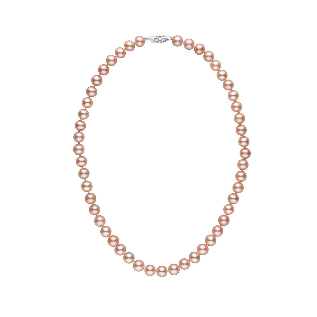 7.5-8.0 mm 16 Inch AA+ Pink to Peach Freshwater Pearl Necklace