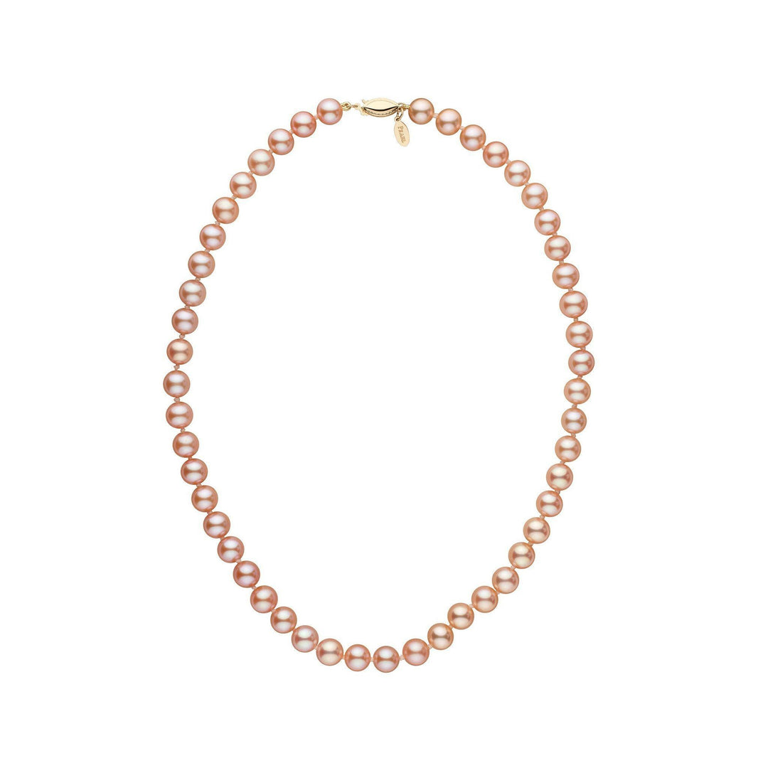 7.5-8.0 mm 16 Inch Pink to Peach Freshadama Freshwater Pearl Necklace