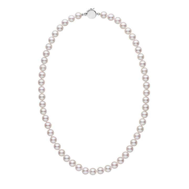 Personalized 18 Inch 7.5-8.0 mm AAA Akoya Pearl Circle Clasp Necklace
