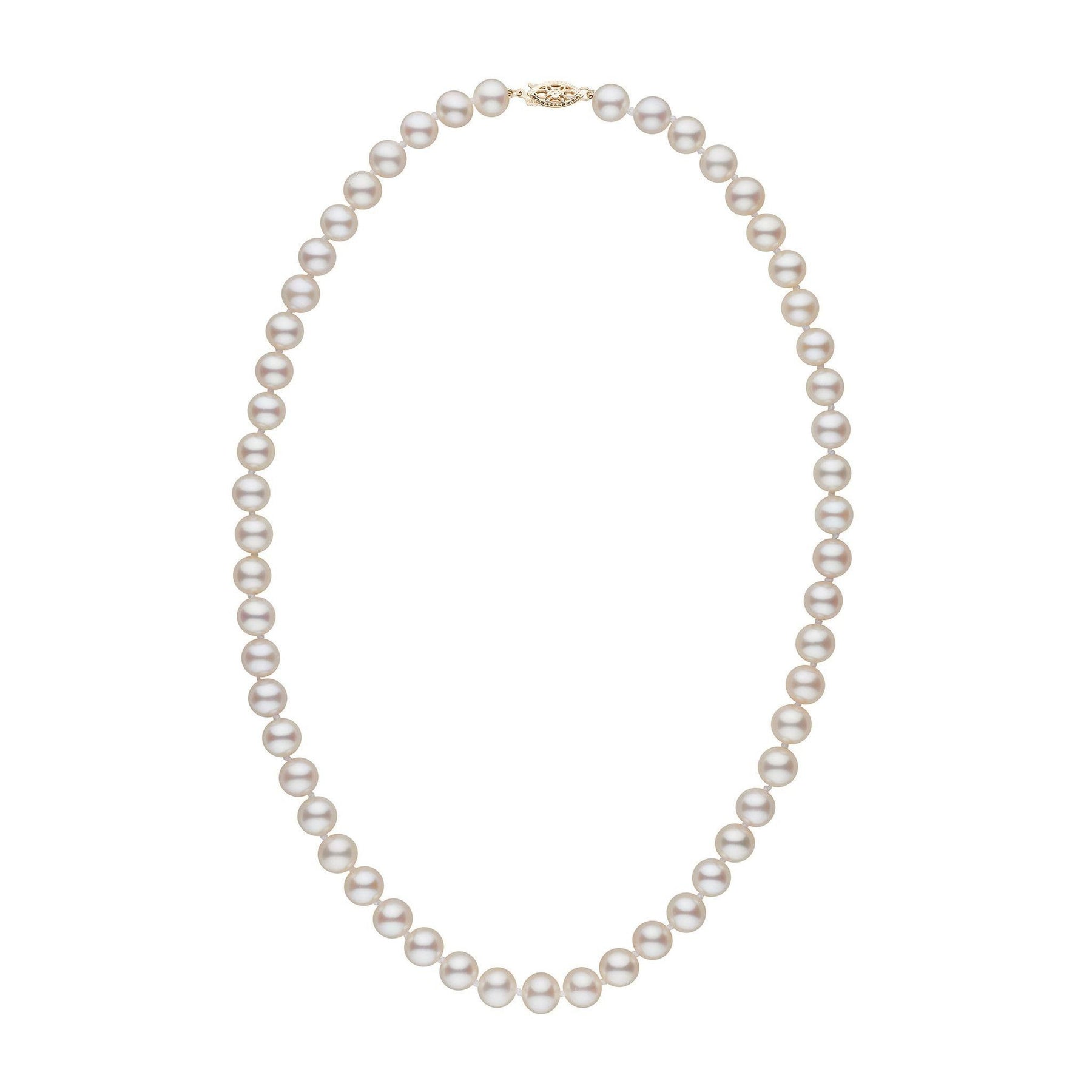 7.5-8.0 mm 18 Inch White Freshwater Pearl Necklace 4-Unix Unix